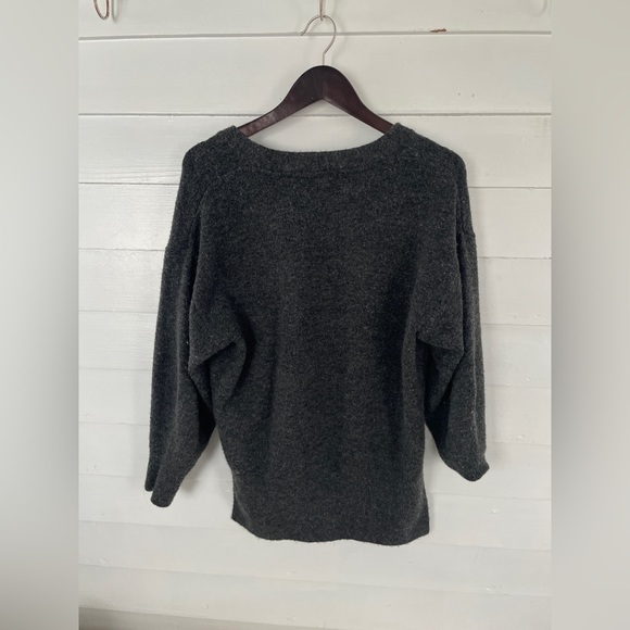Oversized Charcoal Grey H&M High-Low Wool Blend Sweater - Picture 2 of 8